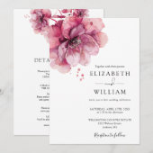 Waterverf Dusty Roos Bloemen Alles in een bruiloft Kaart (Voorkant / Achterkant)