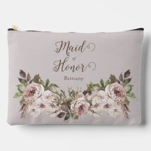  Waterverf Dusty Roos Floral Maid of Honor Etui