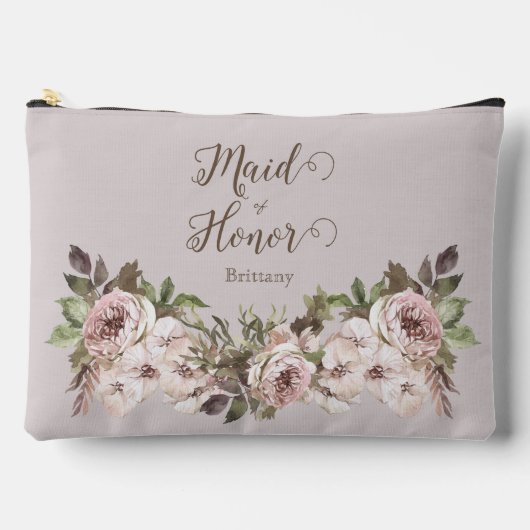  Waterverf Dusty Roos Floral Maid of Honor Etui (Voorkant)