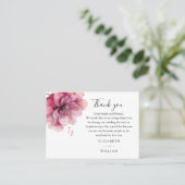 Waterverf Dusty Roos Floral Wedding Dank u Plaatskaartje (Staand voorkant)