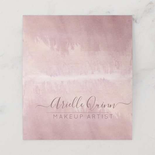 Waterverf Dusty Roos Make-up Artiest Afsprakenkaart (Buitenkant ongevouwen)