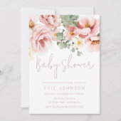 Waterverf Dusty Roos Mooi Baby shower Kaart (Voorkant)