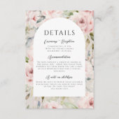 Waterverf Dusty Roos Roze bruiloft Details Informatiekaartje (Voorkant)