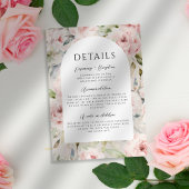 Waterverf Dusty Roos Roze bruiloft Details Informatiekaartje