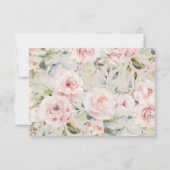 Waterverf Dusty Roos Roze bruiloft Welkom Bedankkaart (Achterkant)