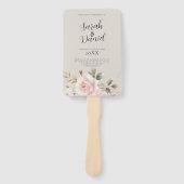 Waterverf Dusty Roos Roze Trouwprogramma's Handwaaier (Voorkant)