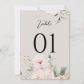Waterverf Dusty Roos Roze Trouwtafelnummers (Voorkant)