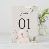 Waterverf Dusty Roos Roze Trouwtafelnummers (Staand voorkant)