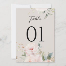 Waterverf Dusty Roos Roze Trouwtafelnummers