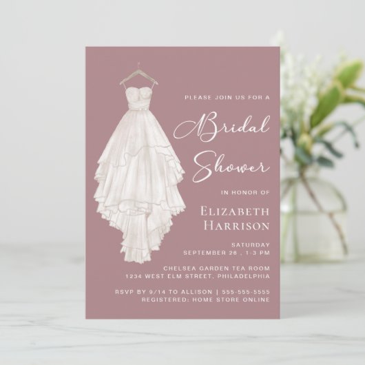 Waterverf Dusty Roos Vrijgezellenfeest Kaart (Staand voorkant)