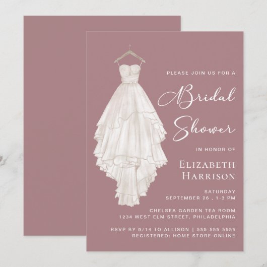 Waterverf Dusty Roos Vrijgezellenfeest Kaart (Voorkant / Achterkant)