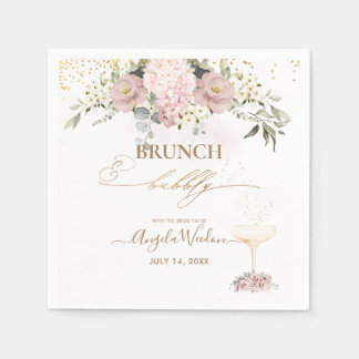 Waterverf Dusty Rozen Brunch Bubble Napkins Servet