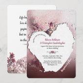 Waterverf Dusty Rozen Romantische Boho bruiloft Kaart (Voorkant / Achterkant)