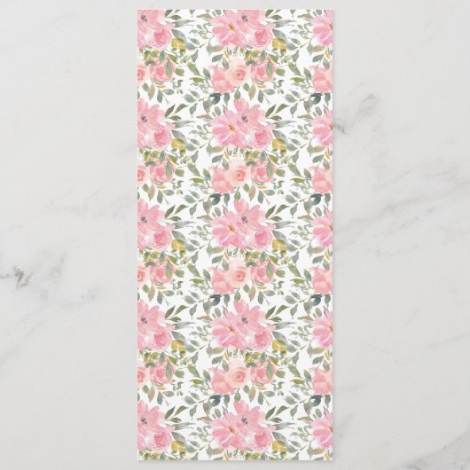 Waterverf Duw Blush Roze afstempelteken Menu (Achterkant)