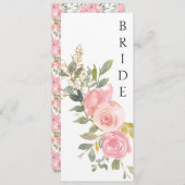 Waterverf Duw Blush Roze afstempelteken Menu (Voorkant / Achterkant)