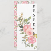 Waterverf Duw Blush Roze afstempelteken Menu (Voorkant / Achterkant)