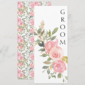 Waterverf Duw Blush Roze afstempelteken Menu (Voorkant / Achterkant)