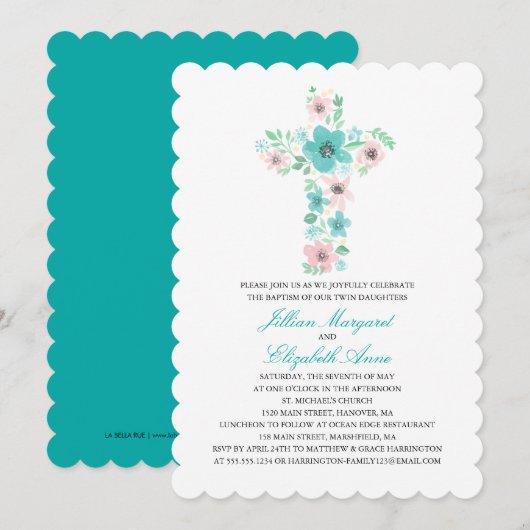 Waterverf dwars-BAPTISM Kaart (Voorkant / Achterkant)