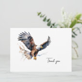 Waterverf Eagle begrafenis Dank u Bedankkaart (Staand voorkant)