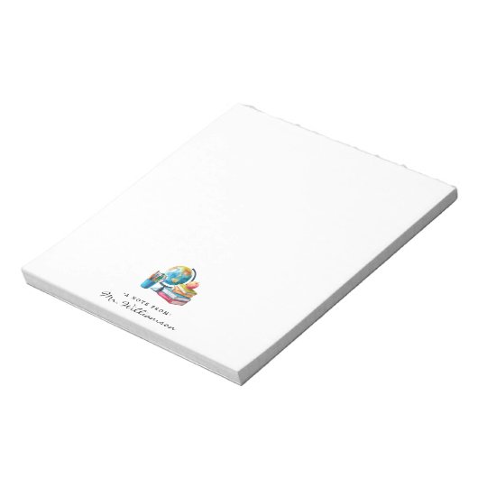 Waterverf Earth Books Apple | Monogram leraar Notitieblok (Linkerzijde)