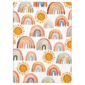 Waterverf Earthy Modern Boho Rainbow Name Klembord (Achterkant)
