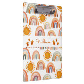 Waterverf Earthy Modern Boho Rainbow Name Klembord (Rechts)