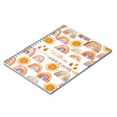 Waterverf Earthy Modern Boho Rainbow Name Notitieboek (Linkerzijde)