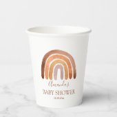 Waterverf Earthy Tone Boho Rainbow Baby shower Papieren Bekers (Achterkant)