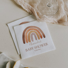 Waterverf Earthy Tone Boho Rainbow Baby shower Servet