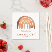 Waterverf Earthy Tone Boho Rainbow Baby shower Servet (Insitu)