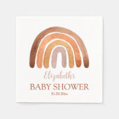 Waterverf Earthy Tone Boho Rainbow Baby shower Servet (Voorkant)