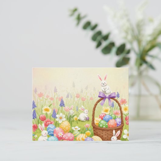 waterverf Easter briefkaart (Staand voorkant)