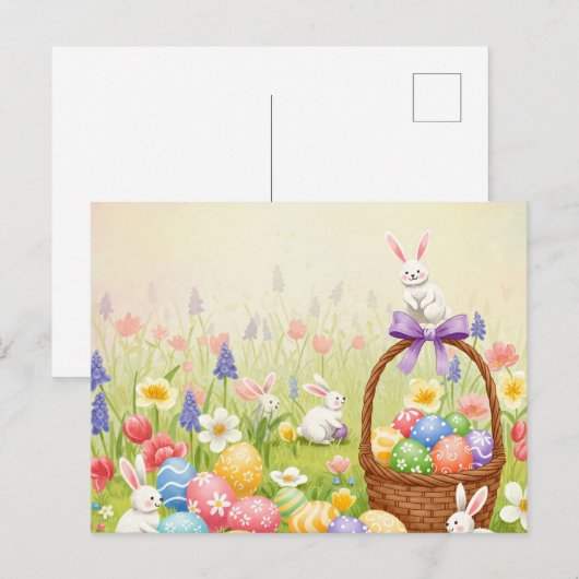 waterverf Easter briefkaart (Voorkant / Achterkant)