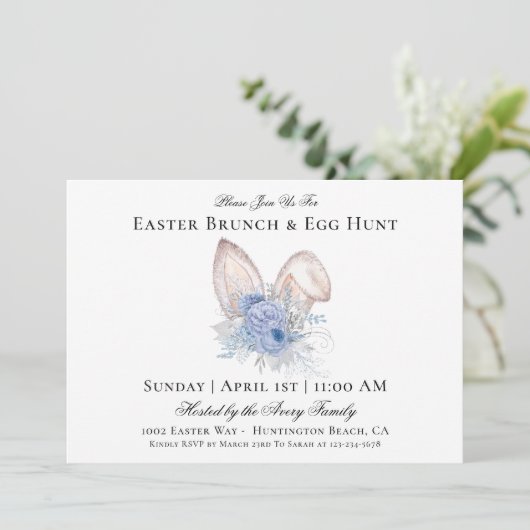 Waterverf Easter Brunch Egg Hunt Kaart (Staand voorkant)