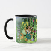 Waterverf Easter Bunny Chicken Custom Mok (Links)