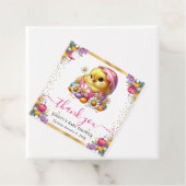 Waterverf Easter Chick Spring Flowers Baby shower Bedankjes Labels (In situ)