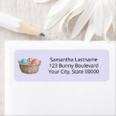 Waterverf Easter Easter Hunt Basket Lavender Addre Etiket (Insitu)