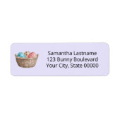 Waterverf Easter Easter Hunt Basket Lavender Addre Etiket (Voorkant)