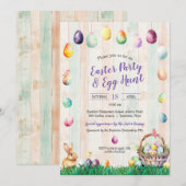 Waterverf Easter Egg Hunt Party Kaart (Voorkant / Achterkant)