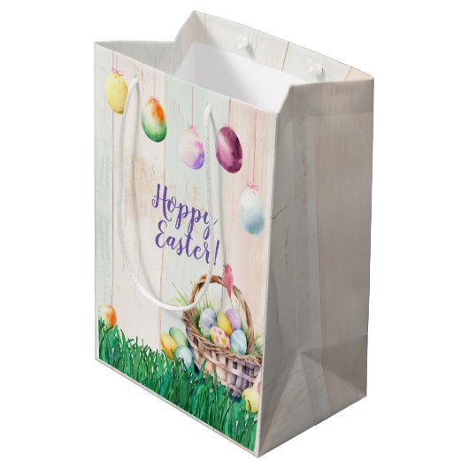Waterverf Easter Egg Hunt Party Medium Cadeauzakje (Achterkant Gekanteld)