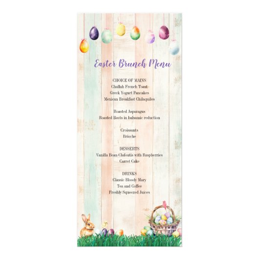 Waterverf Easter Egg Hunt Party Menu (Voorkant)