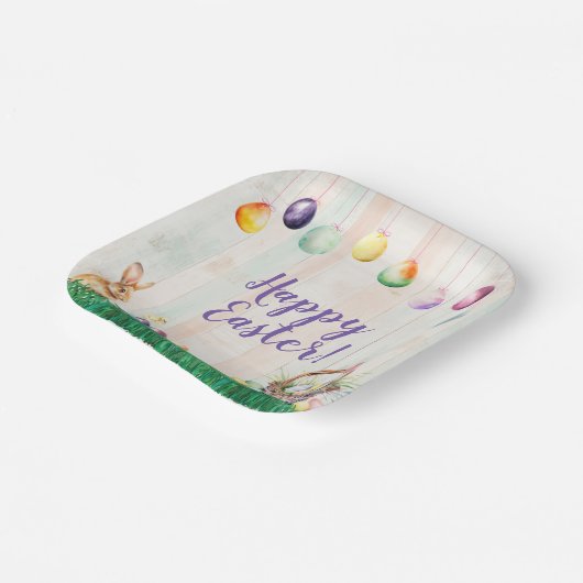 Waterverf Easter Egg Hunt Party Papieren Bordje (Gebogen)