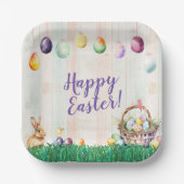 Waterverf Easter Egg Hunt Party Papieren Bordje (Voorkant)