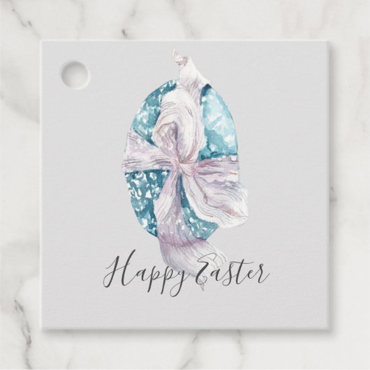 Waterverf Easter met gevlekte koolstof Bedankjes Labels (Voorkant)