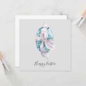 Waterverf Easter met gevlekte koolstof Kaart (Voorkant / Achterkant in situ)