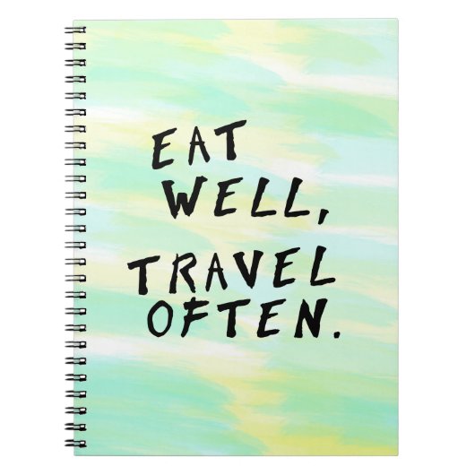 Waterverf "Eat Well, Travel Vaak" Notitieboek (Voorkant)