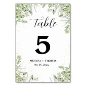 Waterverf Ecalyptus groen bruiloft Kaart (Achterkant)