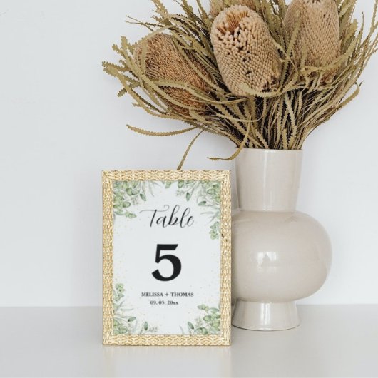 Waterverf Ecalyptus groen bruiloft Kaart