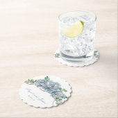 Waterverf Echeveria met Paarse lint Kartonnen Onderzetters (Insitu)