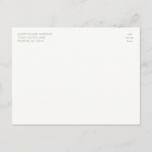 Waterverf Echeveria Paarse lint Save the Date Aankondigingskaart (Achterkant)